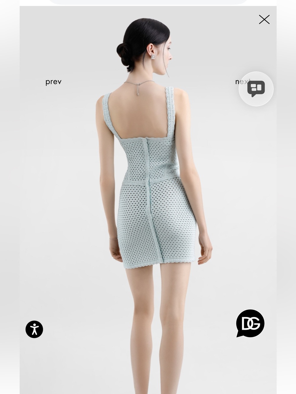 Dolce & Gabbana Mint Crochet Bustier Dress - Picture 2 of 12